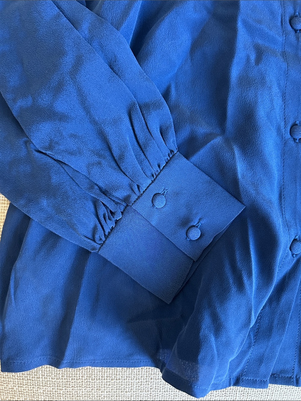 BEST Sezane Chlo Silk Shirt Blouse FR34/US2 Bright Blue French Classic - Picture 8 of 10